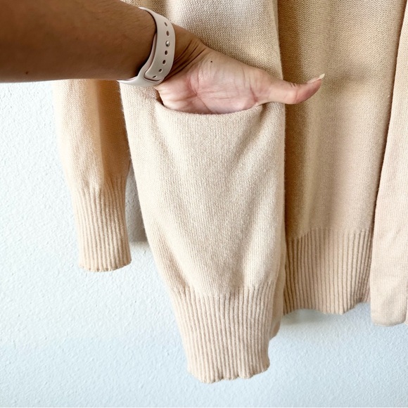 Vince Long Open Front Cashmere Cardigan in Praline Beige Size XS - Picture 5 of 10